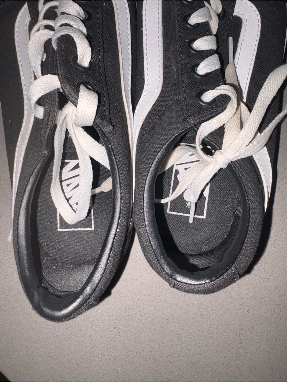 Vans Black Canvas Low-Top Sneakers with White Side Stripe